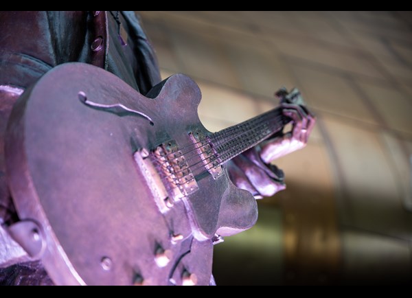 Closeup of Chris Cornell statue