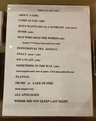 Nirvana MTV Unplugged Set List