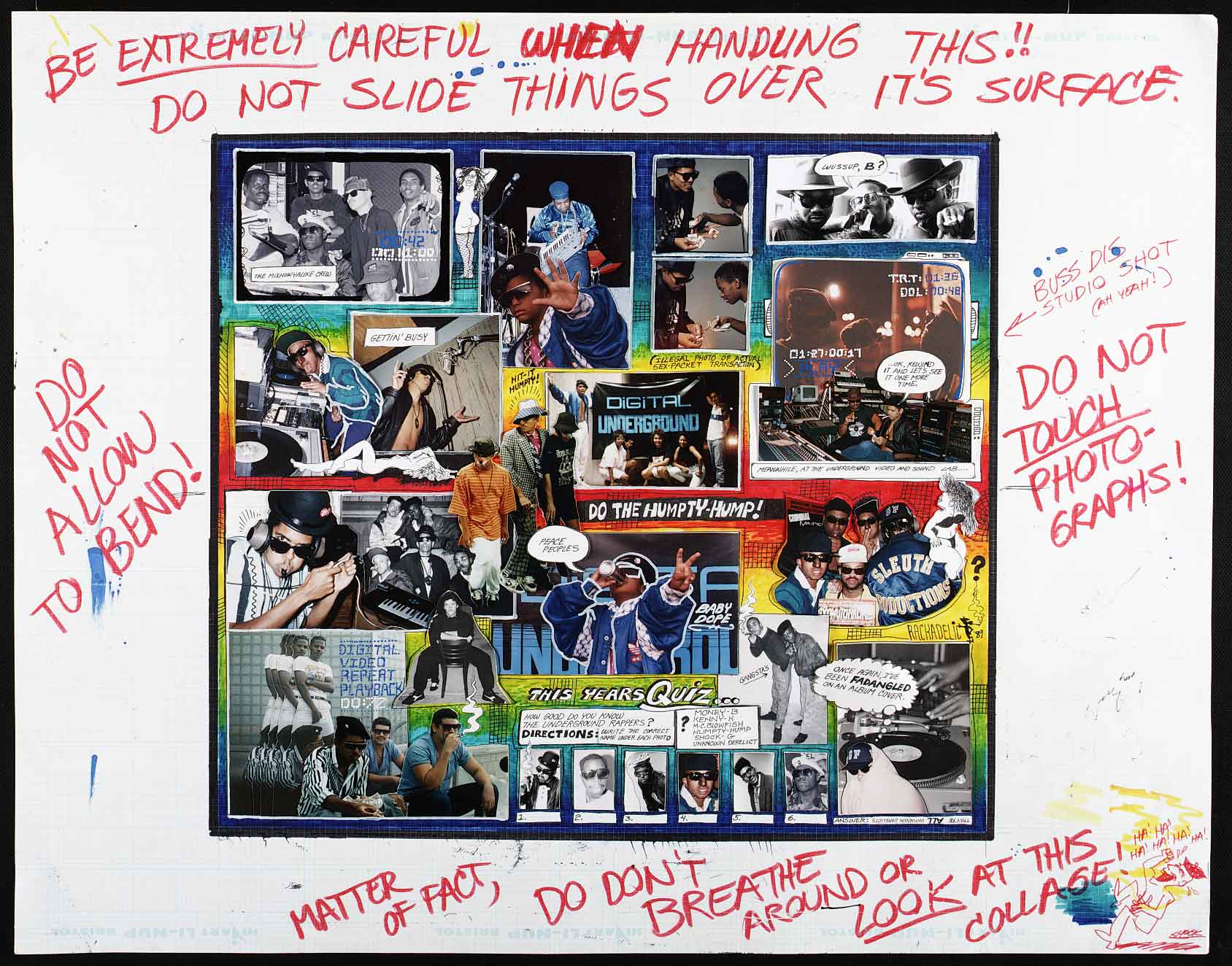 Original Artwork for the Back Cover of Digital Underground's Sex Packets Album, 1990 (Artist: Shock G)