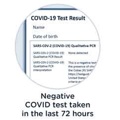 negative COVID test